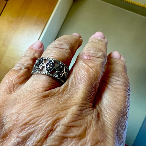Silver tone evil eye ring - Picture 4 of 6